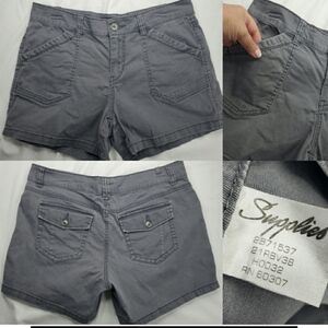 Unionbay Delany Shorts Grey Juniors Size 1 Casual Slant Pockets Summer Neutral